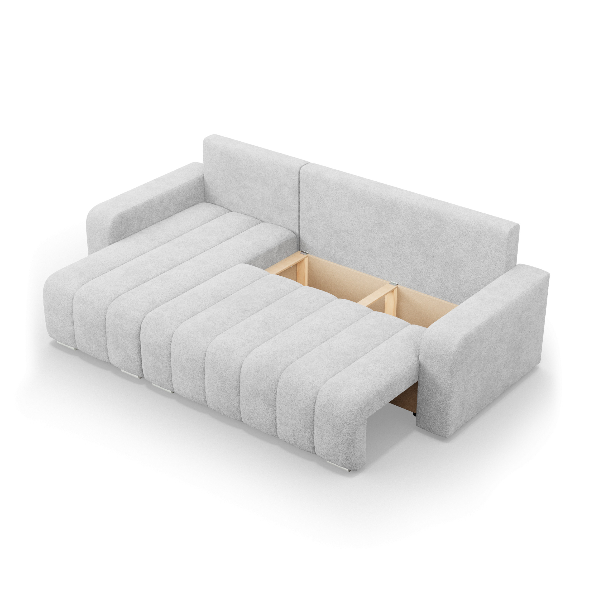 Rohová rozkládací sedačka ABRIELLE levá, světle šedá