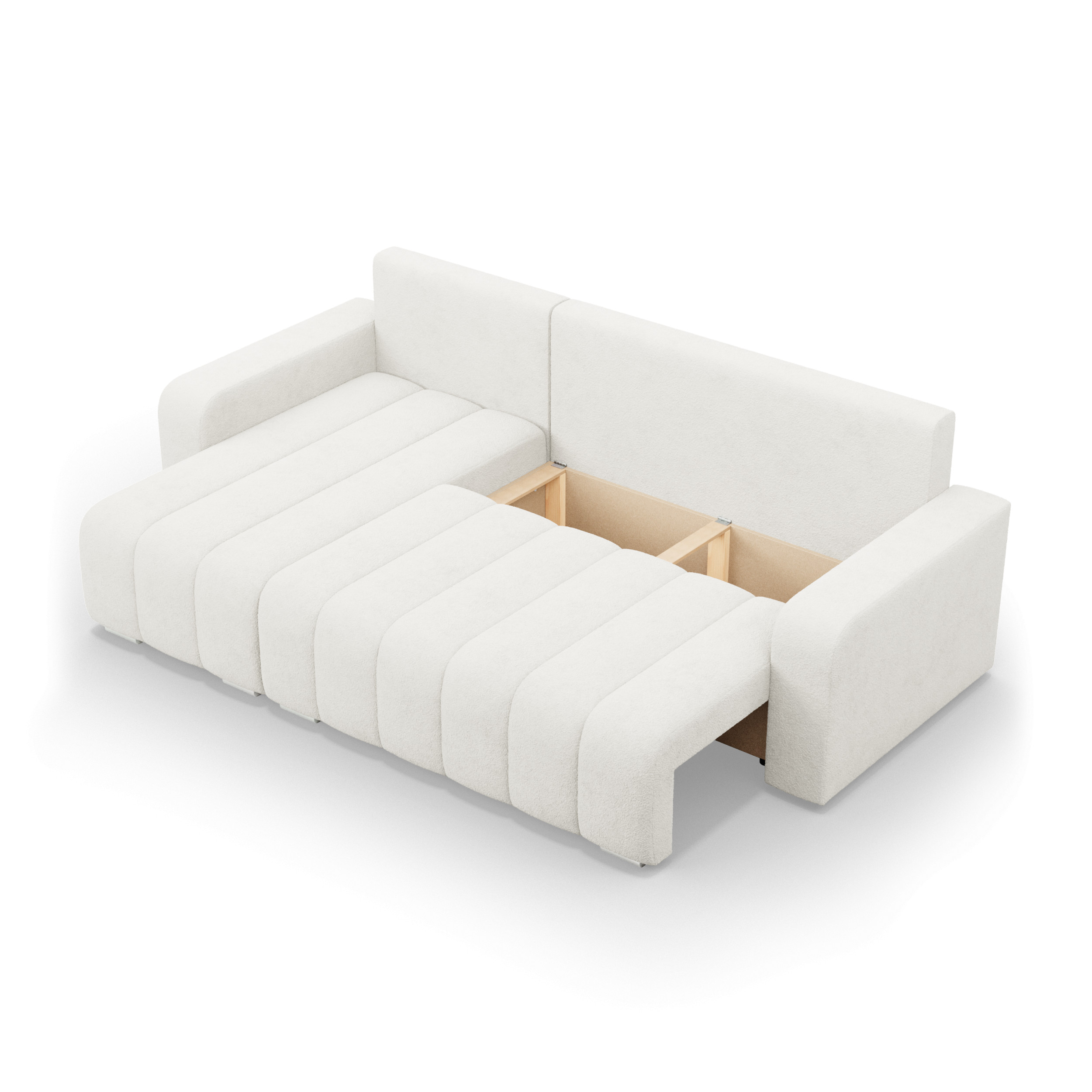 Rohová rozkládací sedačka ABRIELLE levá, krémová