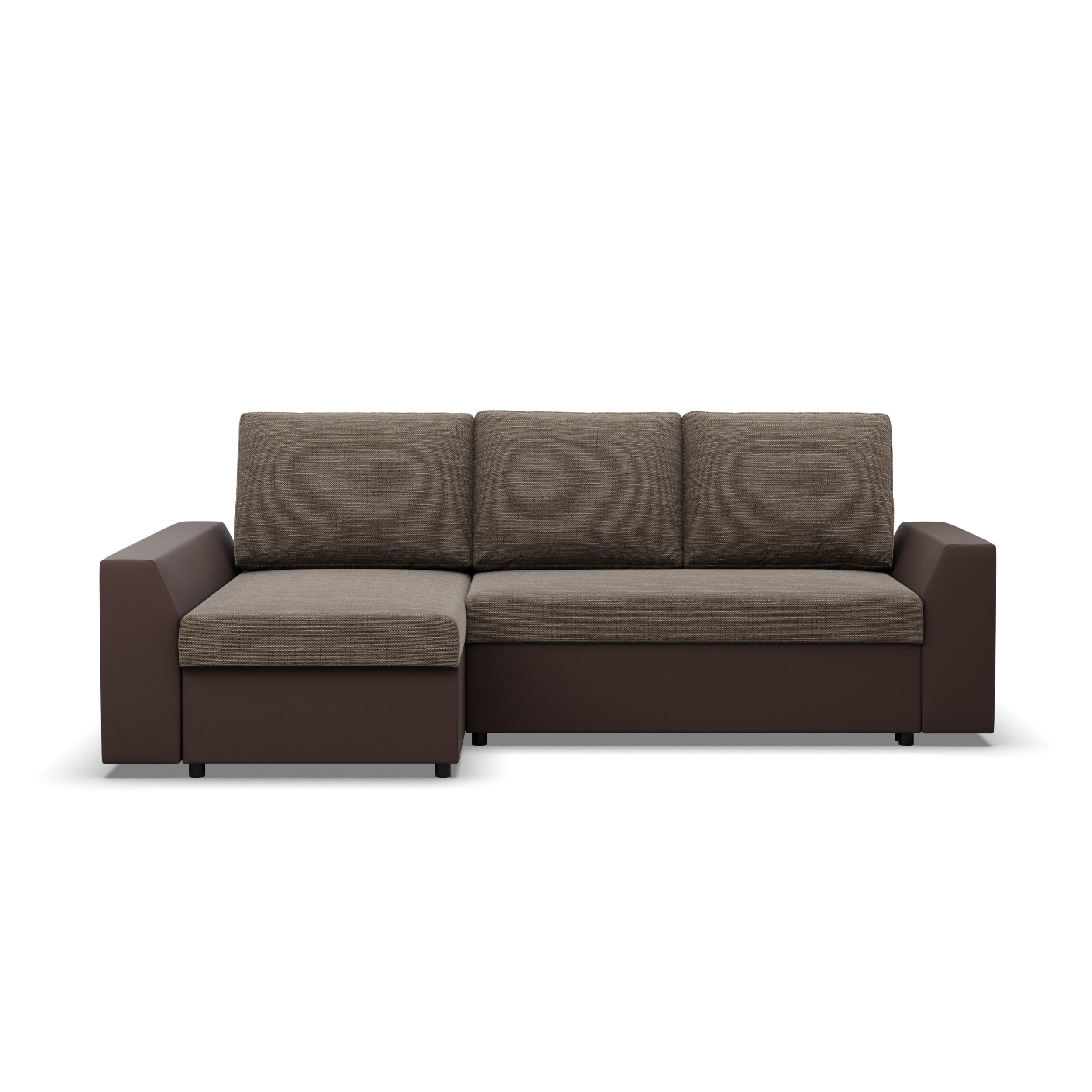 Rohová rozkládací sedačka LUGO cappuccino / hnědá