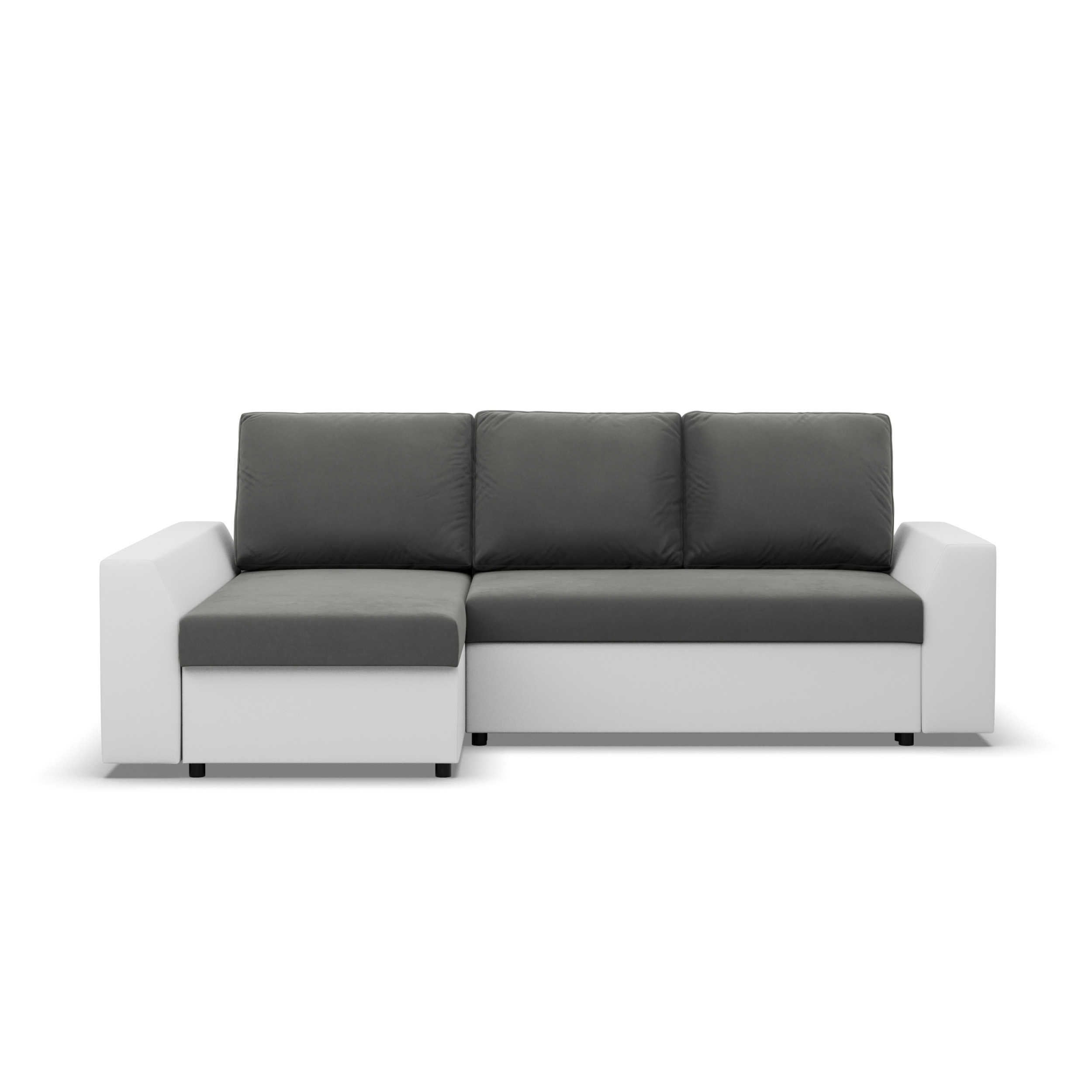 Rohová rozkládací sedačka LUGO tmavě šedá / bílá