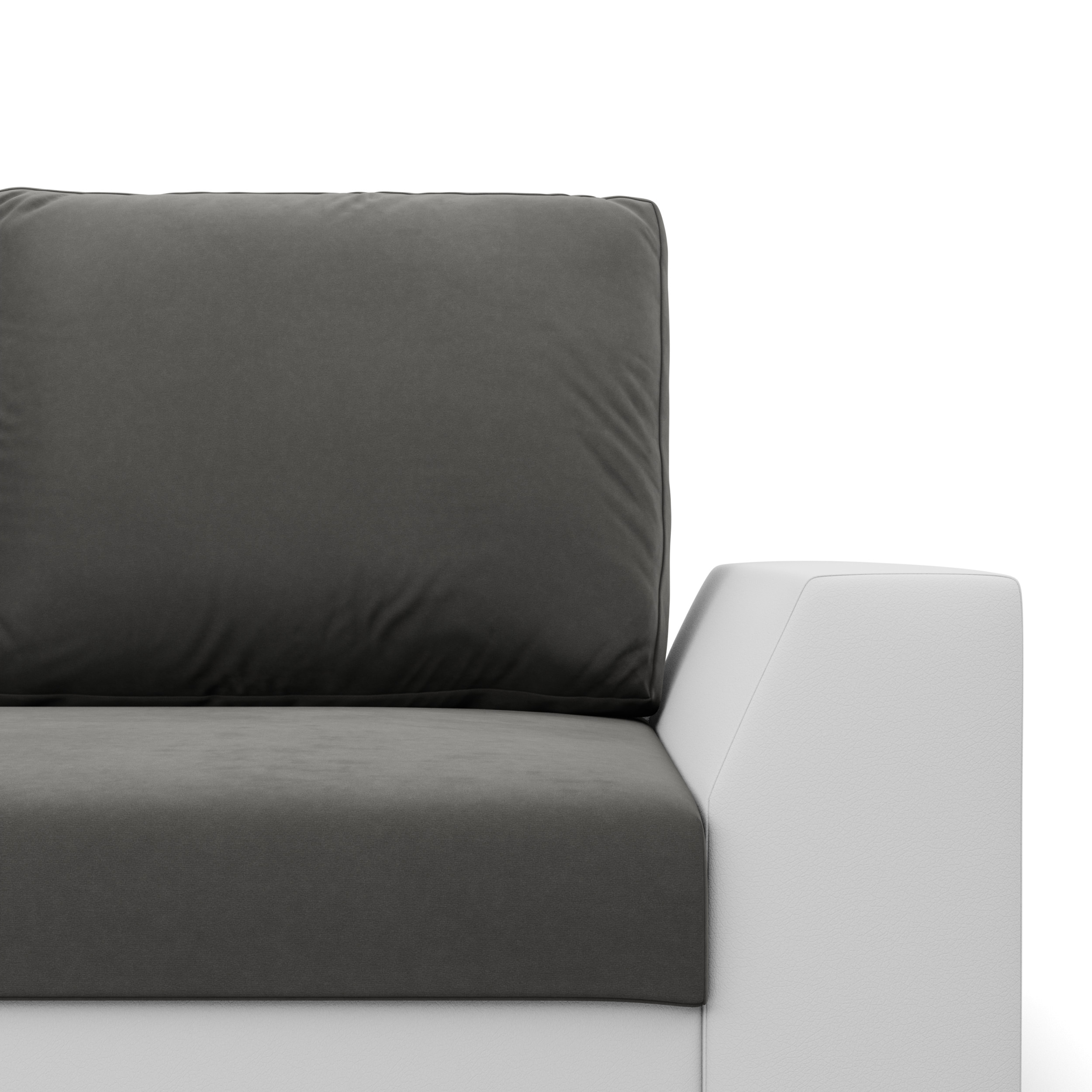 Rohová rozkládací sedačka LUGO tmavě šedá / bílá
