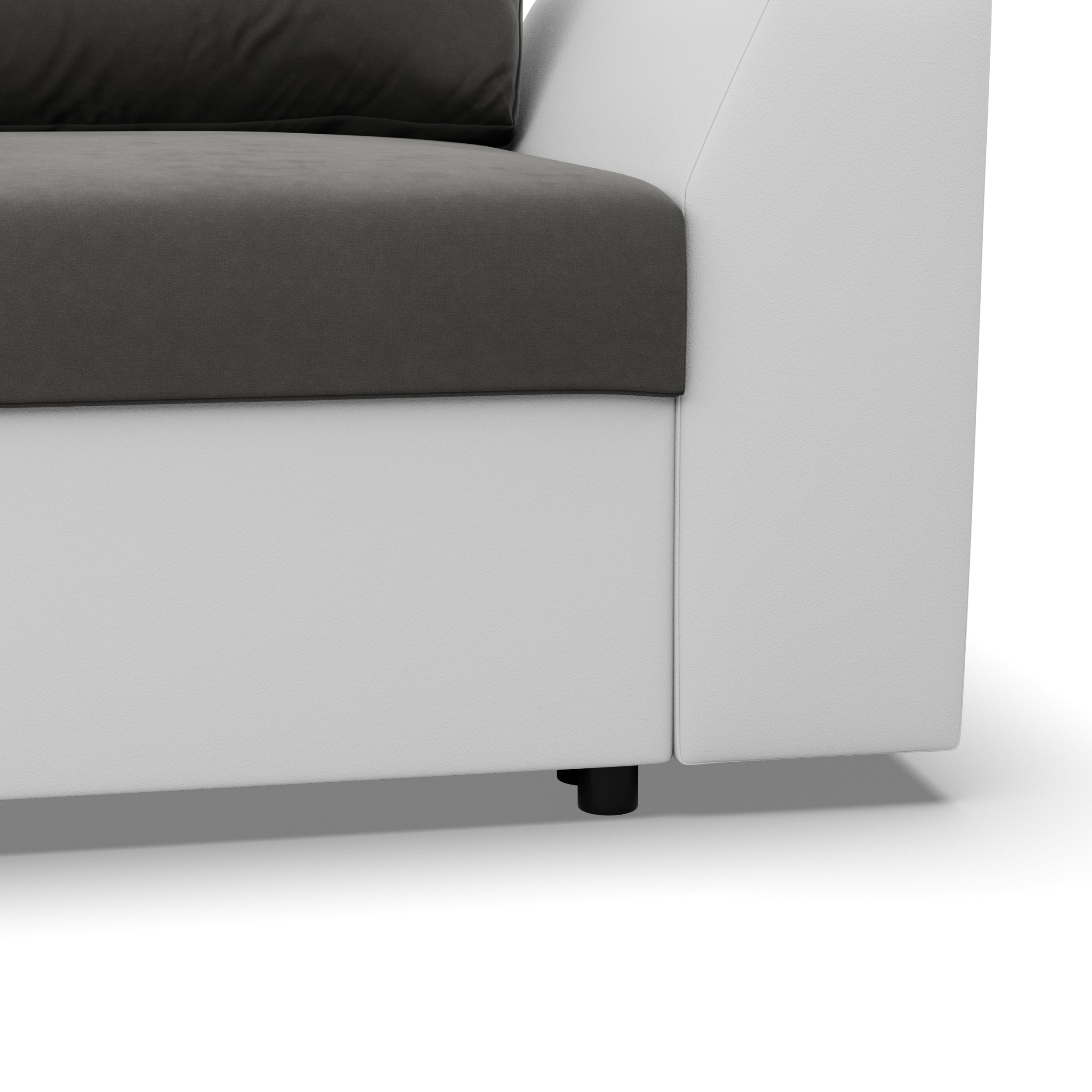 Rohová rozkládací sedačka LUGO tmavě šedá / bílá