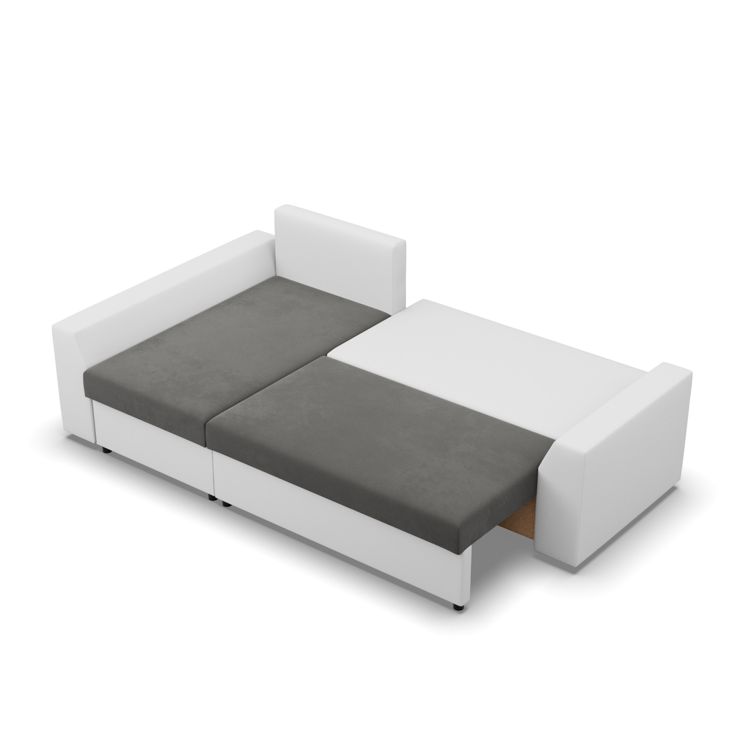 Rohová rozkládací sedačka LUGO tmavě šedá / bílá