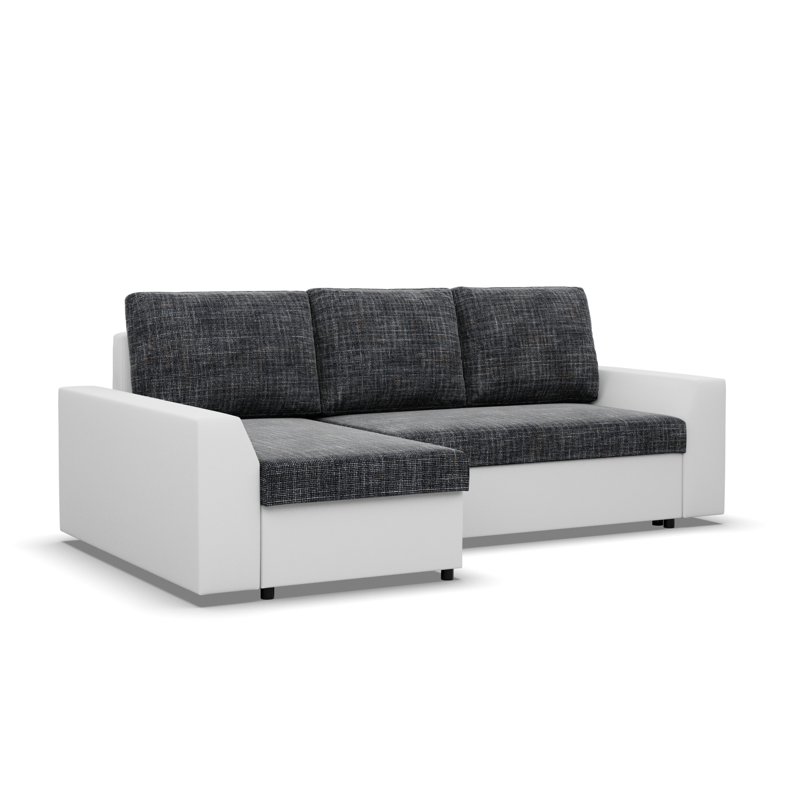 Rohová rozkládací sedačka LUGO popelová / bílá