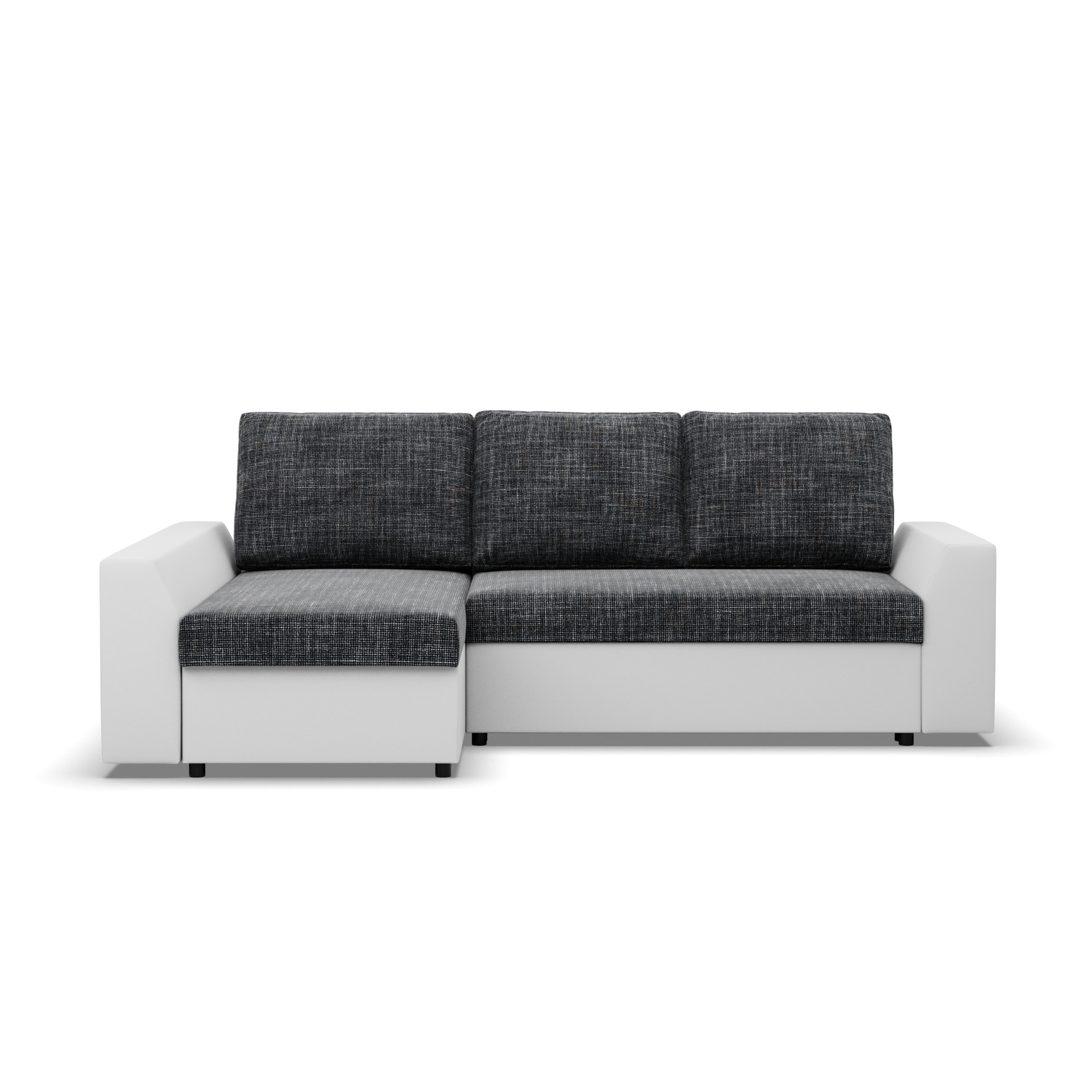 Rohová rozkládací sedačka LUGO popelová / bílá