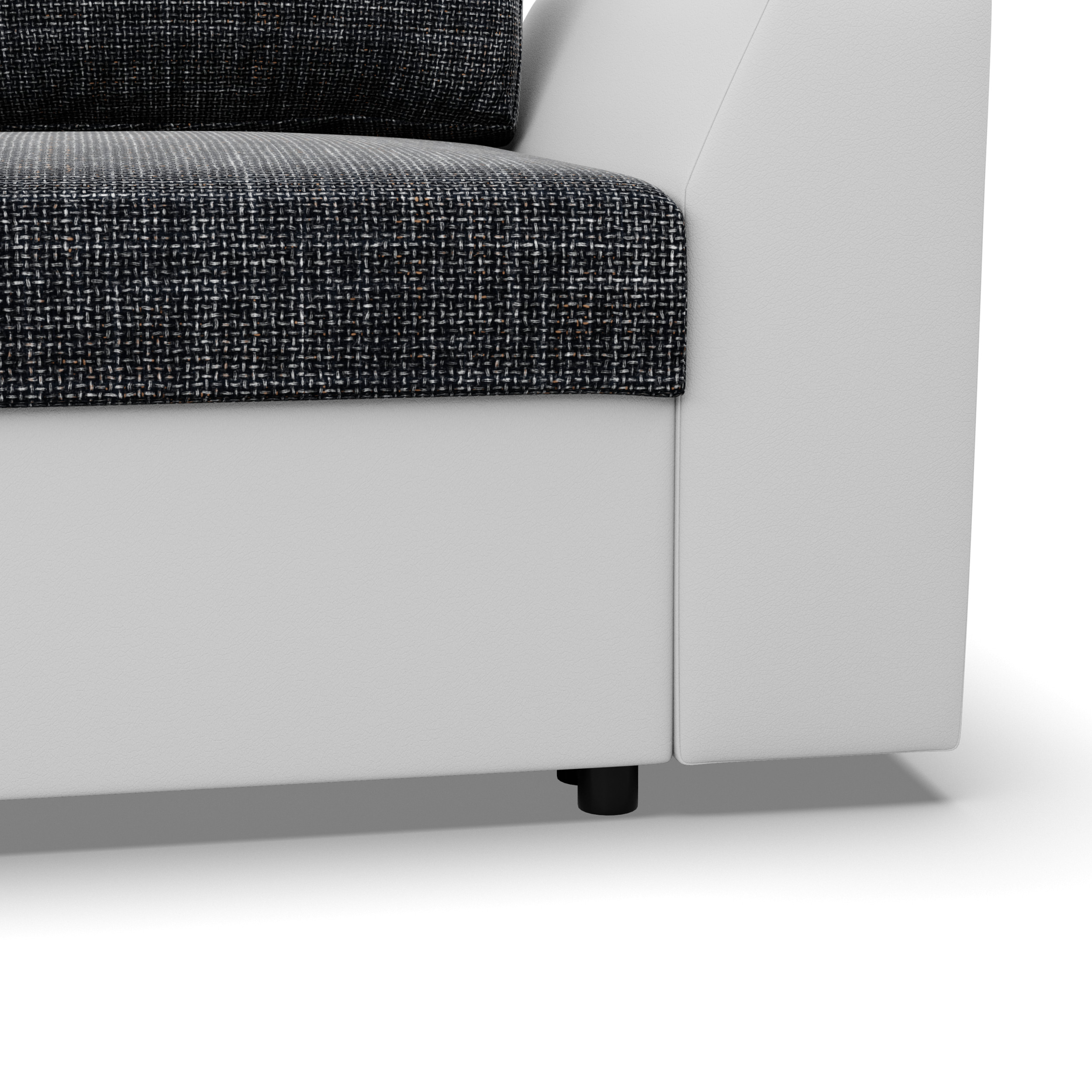 Rohová rozkládací sedačka LUGO popelová / bílá