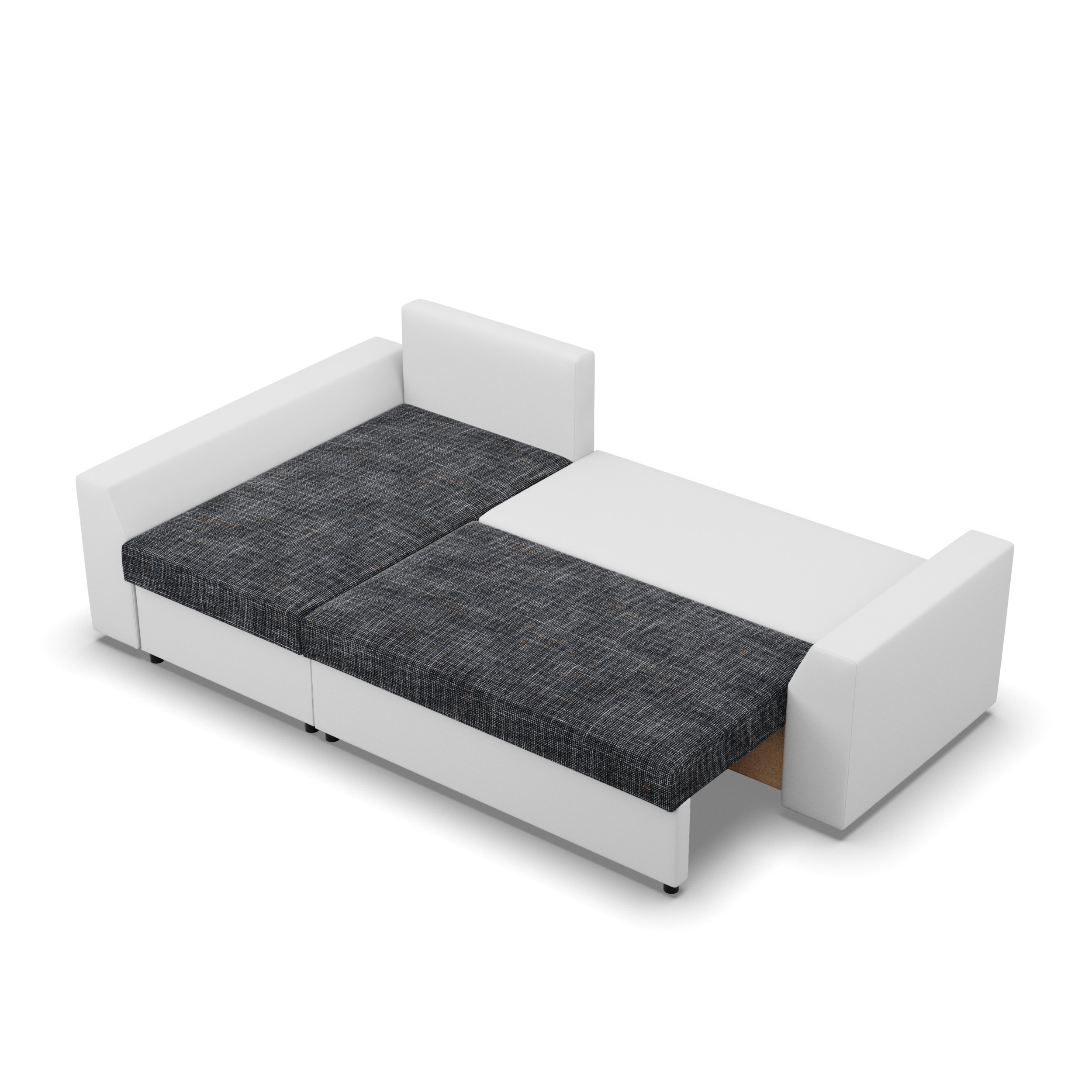 Rohová rozkládací sedačka LUGO popelová / bílá