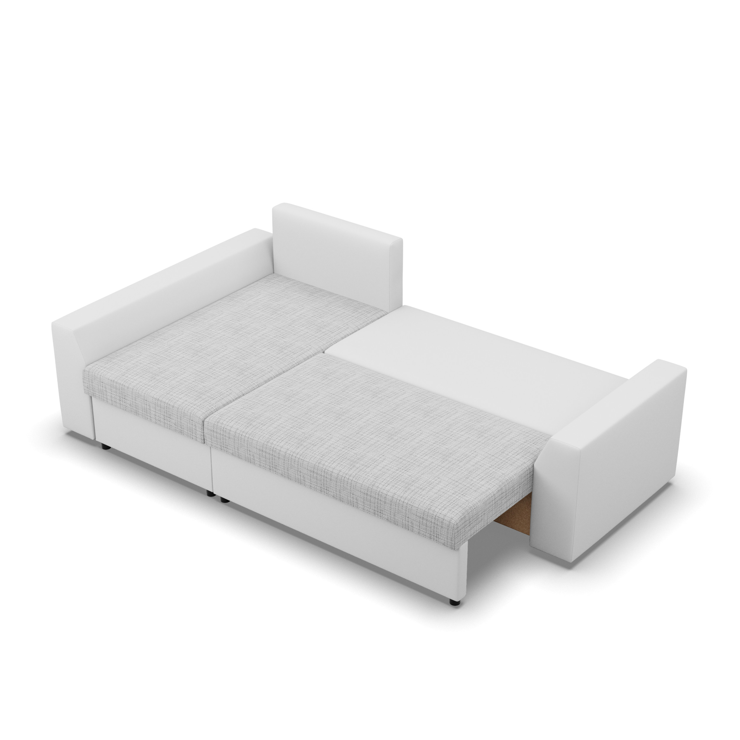 Rohová rozkládací sedačka LUGO šedá / bílá