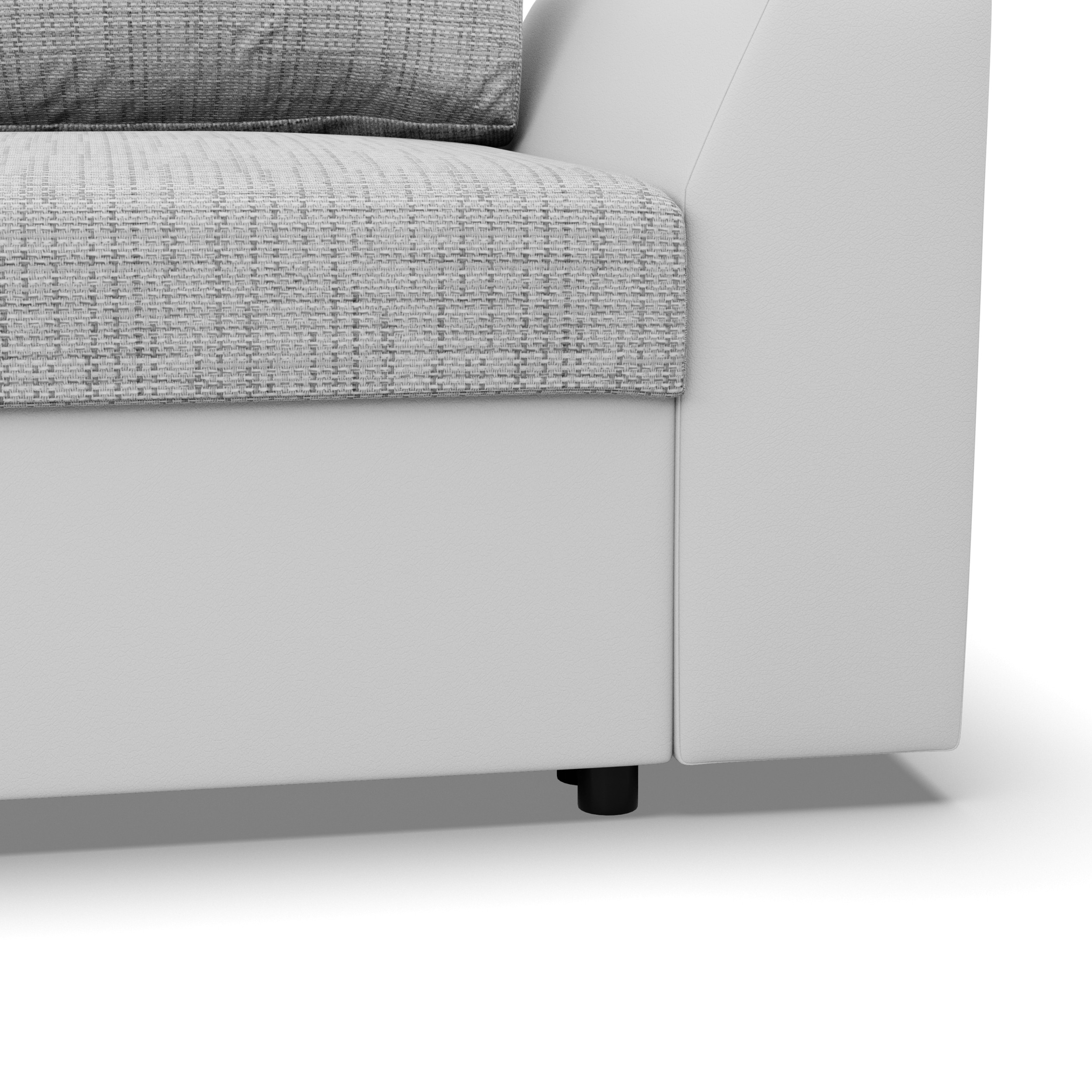 Rohová rozkládací sedačka LUGO šedá / bílá