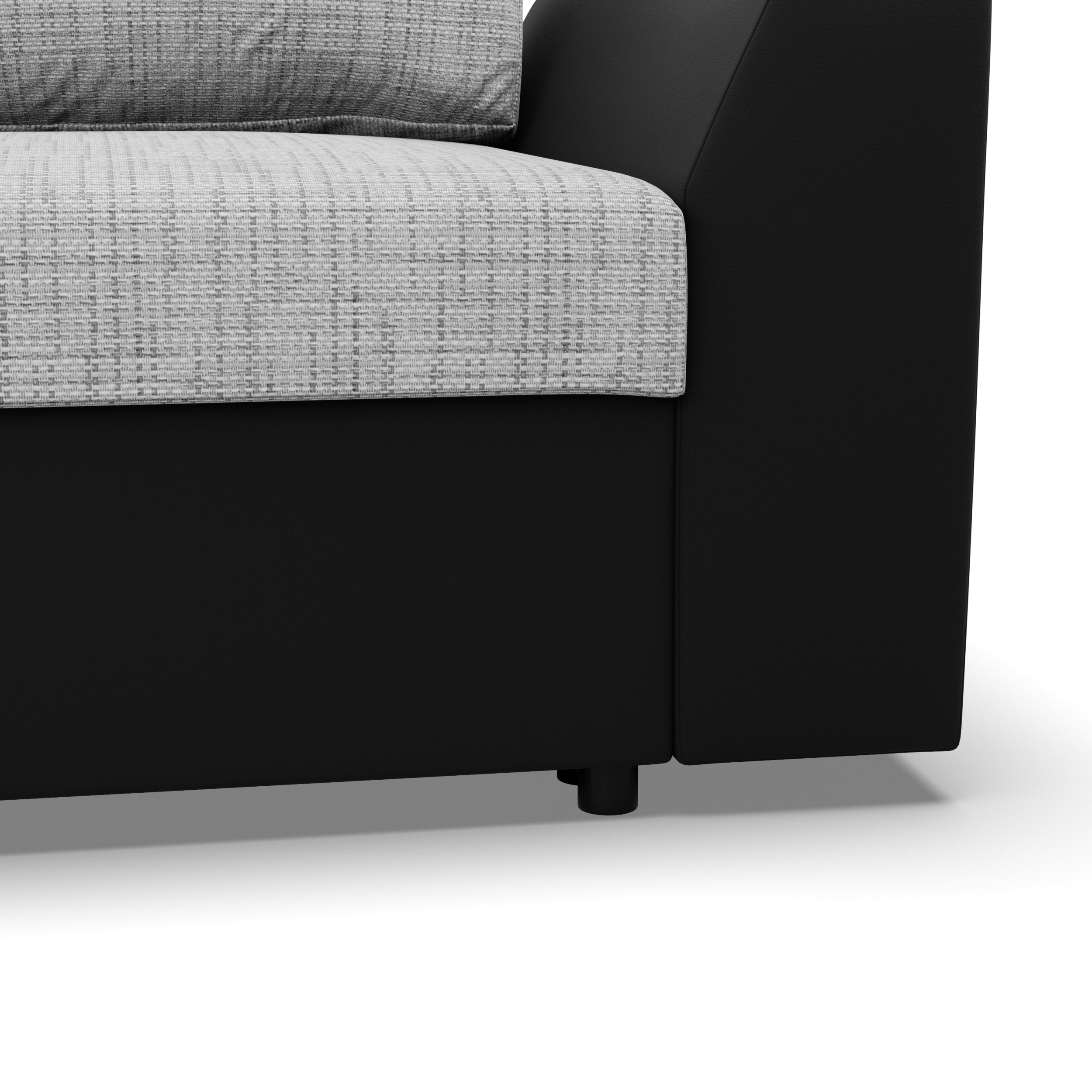 Rohová rozkládací sedačka LUGO šedá / černá