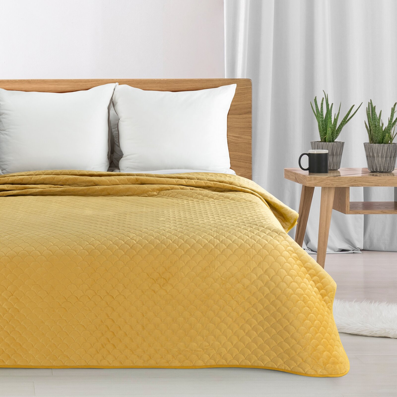 Přehoz na postel ARIEL hořčicový