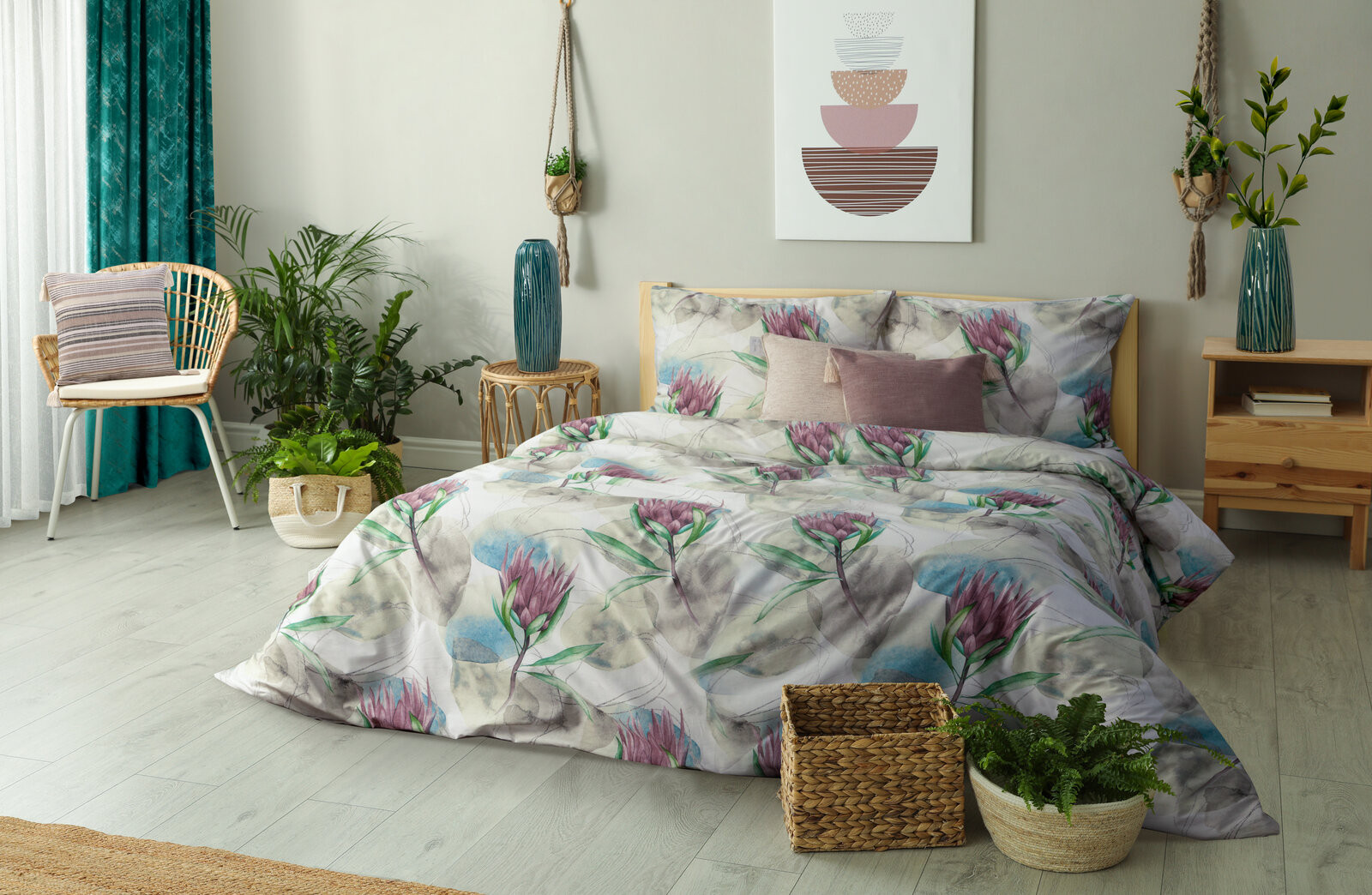 Povlak na polštář BOHO 4 pudrově-ocelový