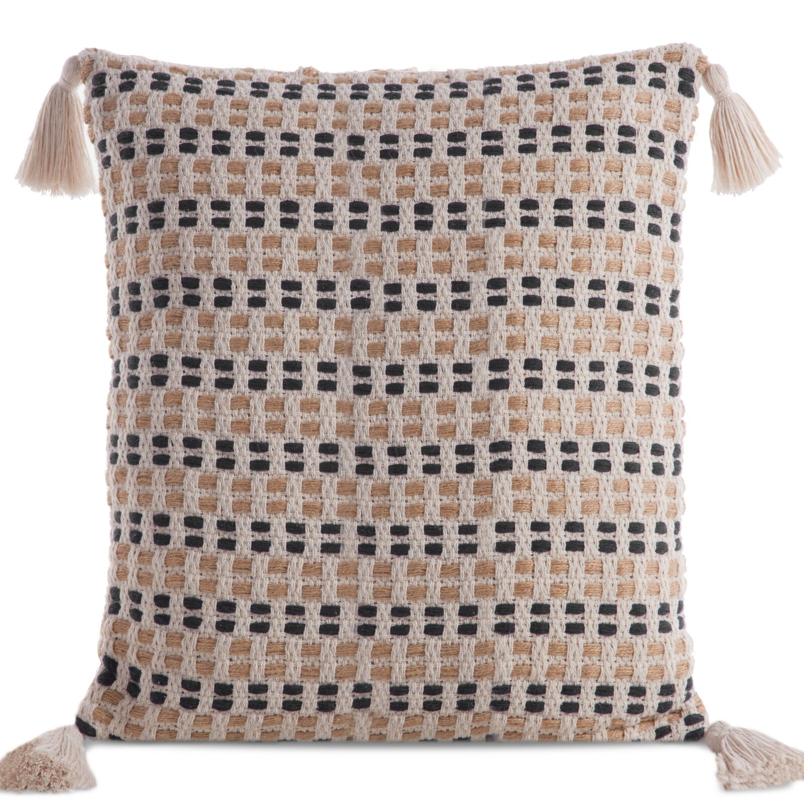 Povlak na polštář BOHO 9A krémovo-černý