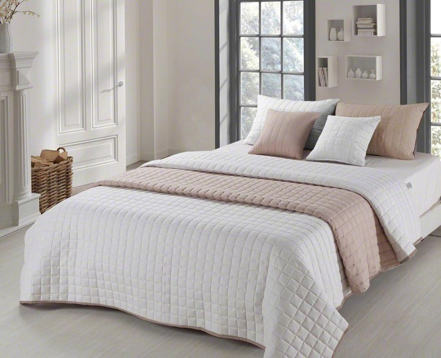 Oboustranný přehoz Amanda Beige/Ecru