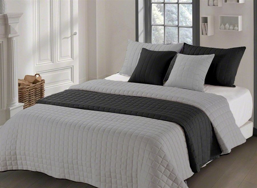 Oboustranný přehoz Amanda Grey/Black