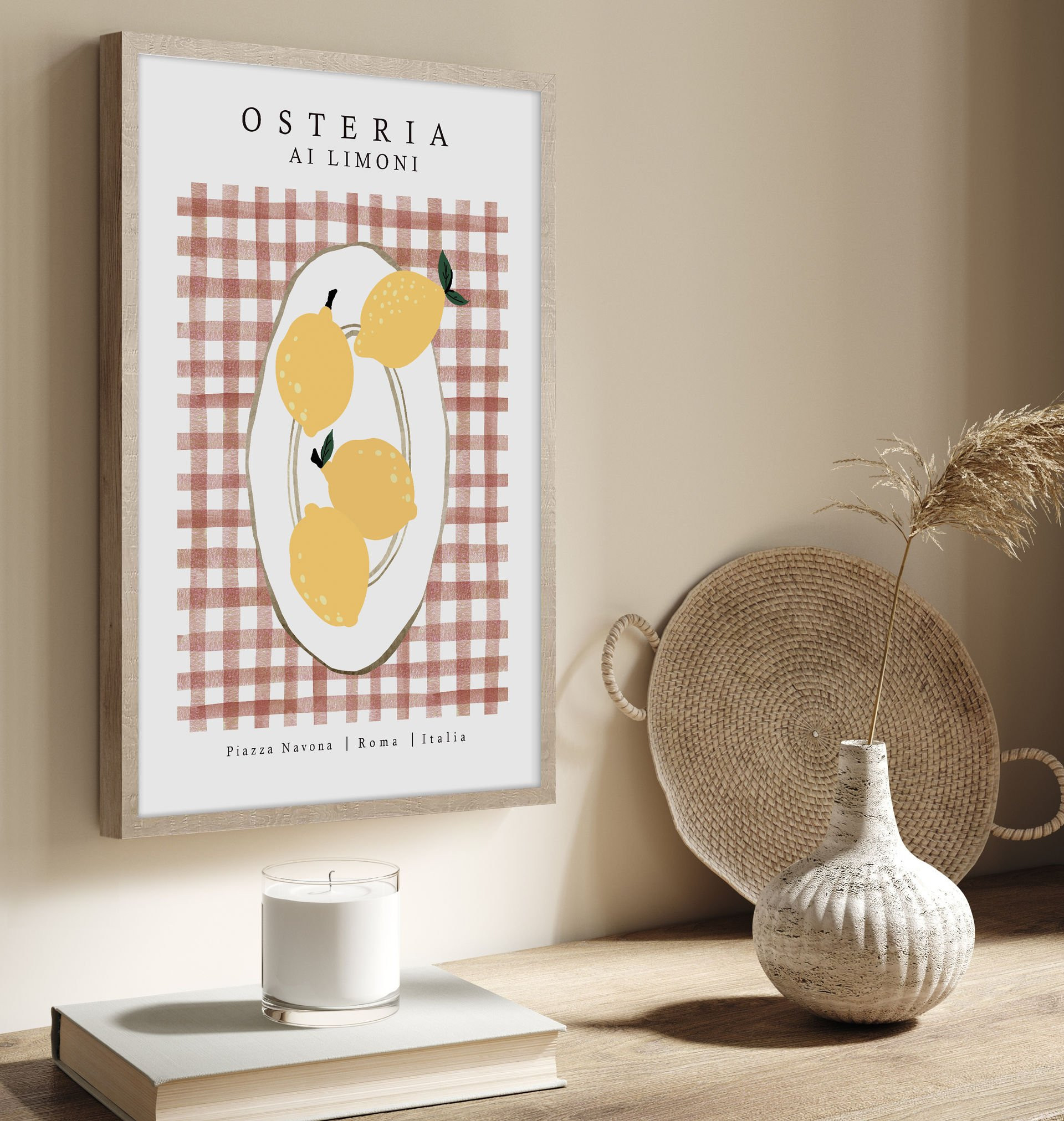 Obraz v rámu 149-585 PLATE WITH LEMONS