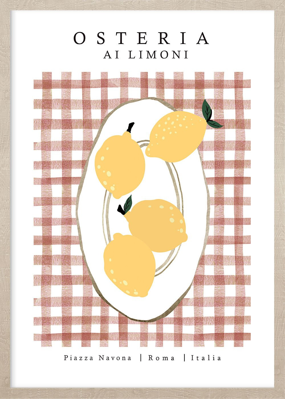 Obraz v rámu 149-585 PLATE WITH LEMONS