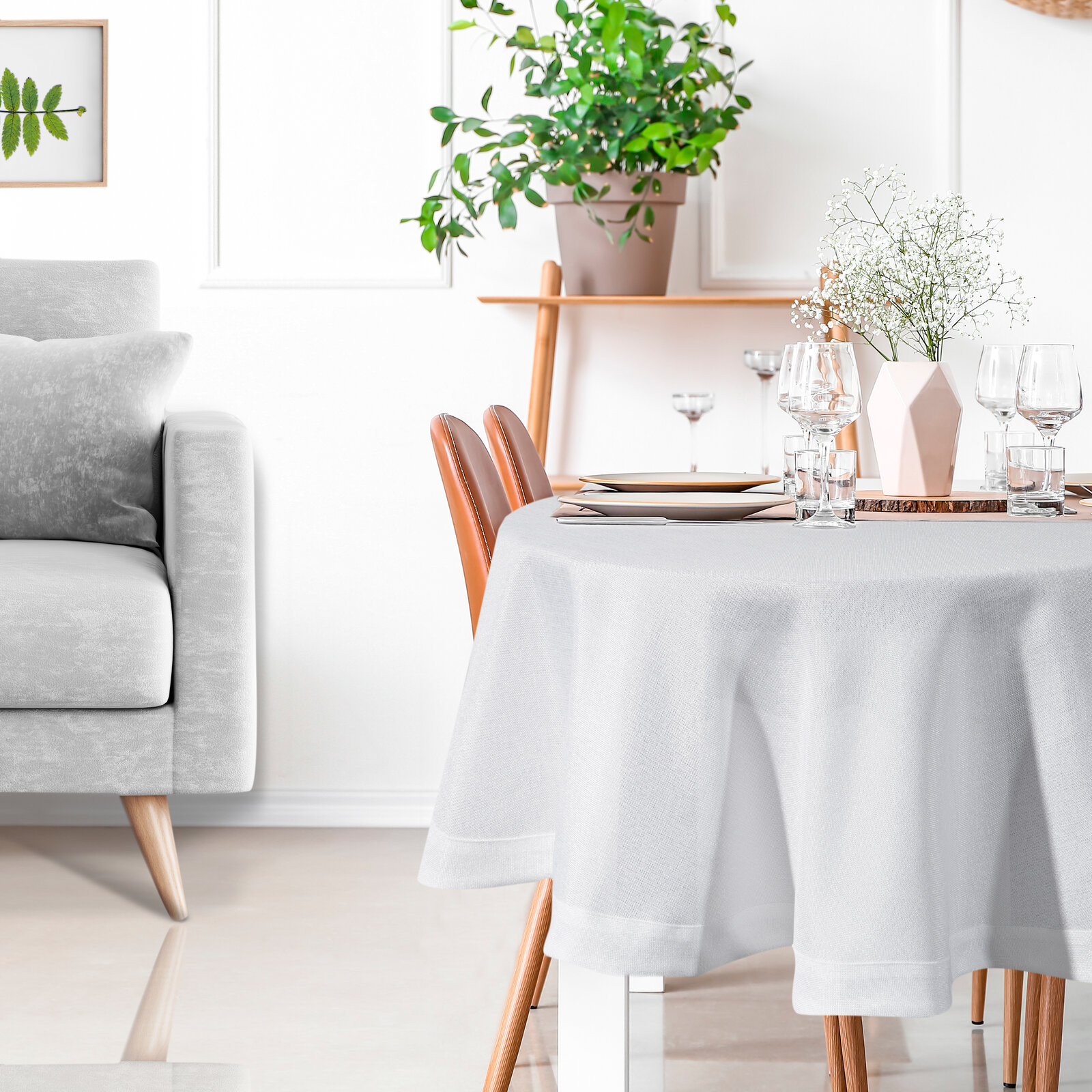 Ubrus BIANCA 2 bílý kruh