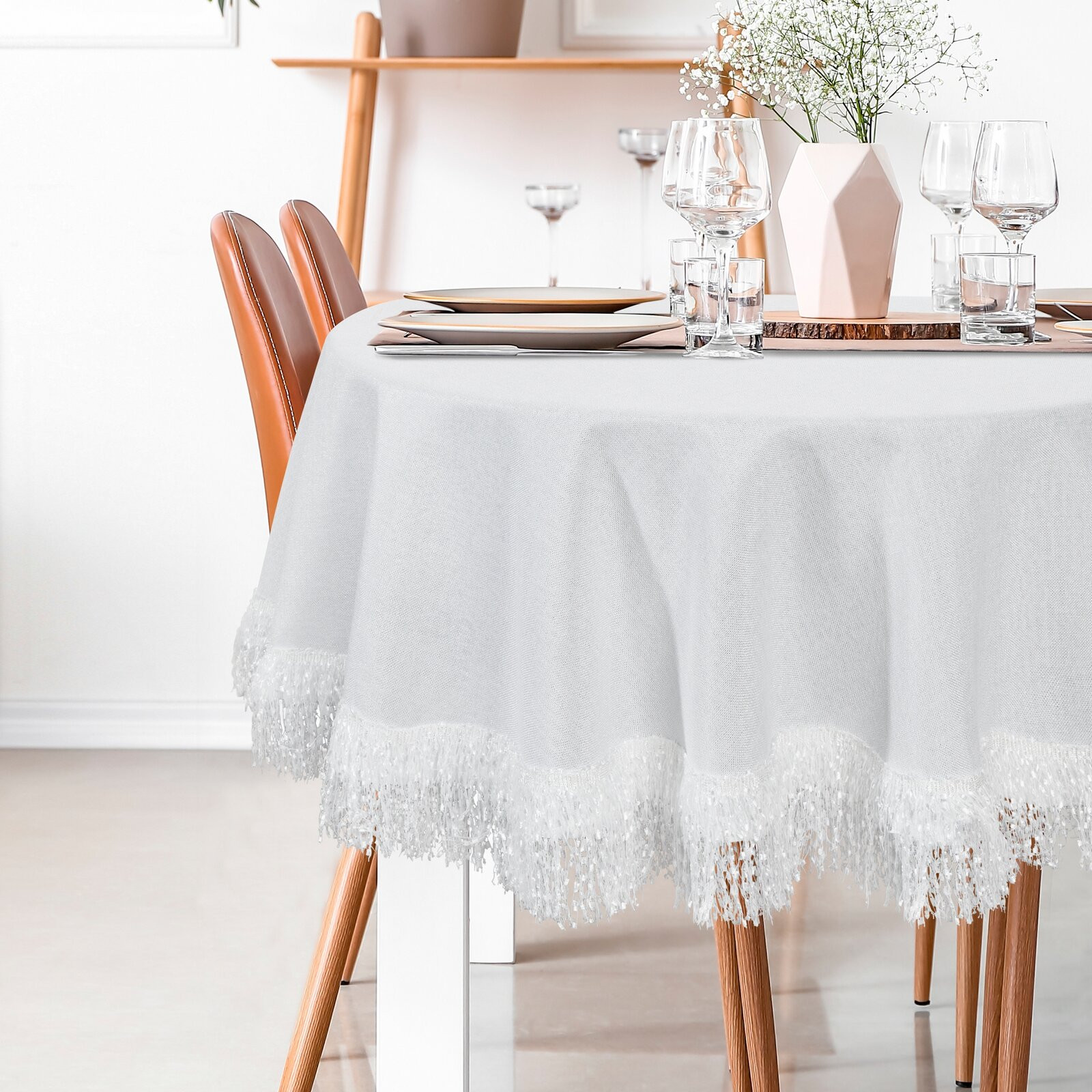 Ubrus JASPER bílý kruh