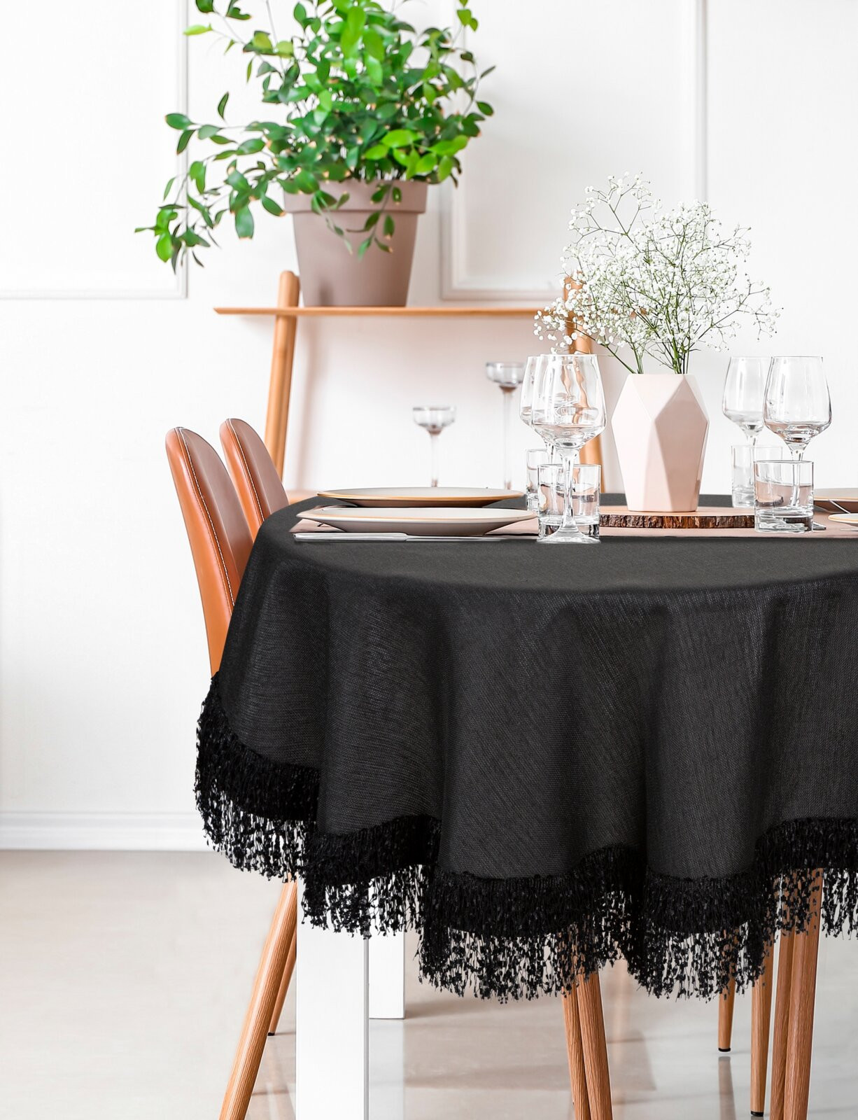 Ubrus JASPER černý kruh