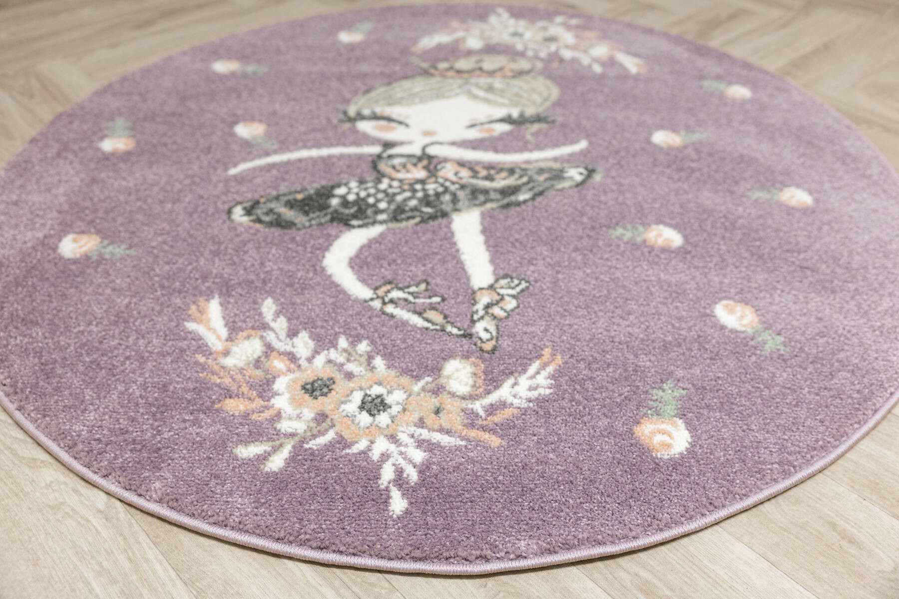 Koberec Lima G938A baletka, fialový / krémový kruh