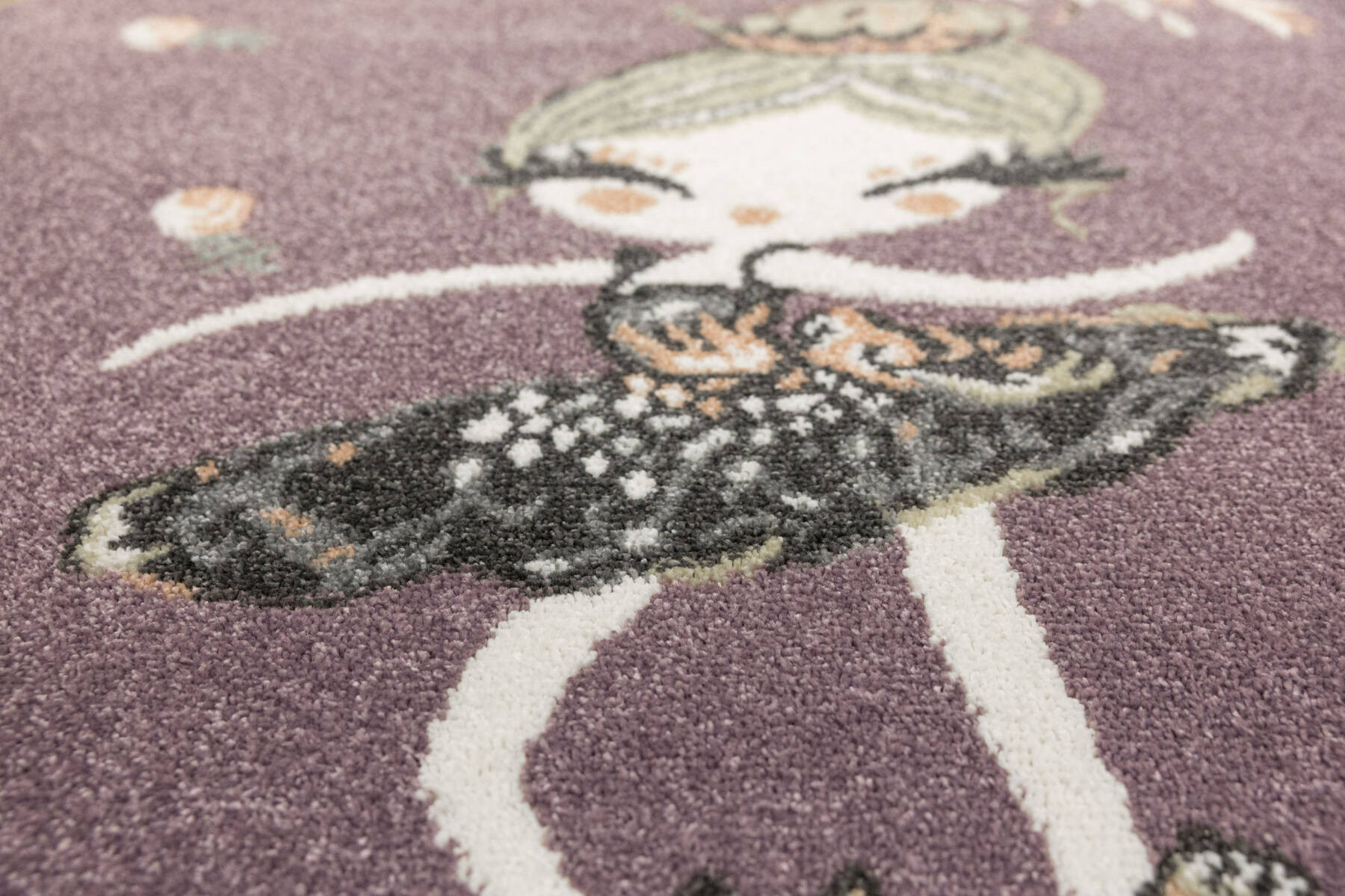 Koberec Lima G938A baletka, fialový / krémový kruh