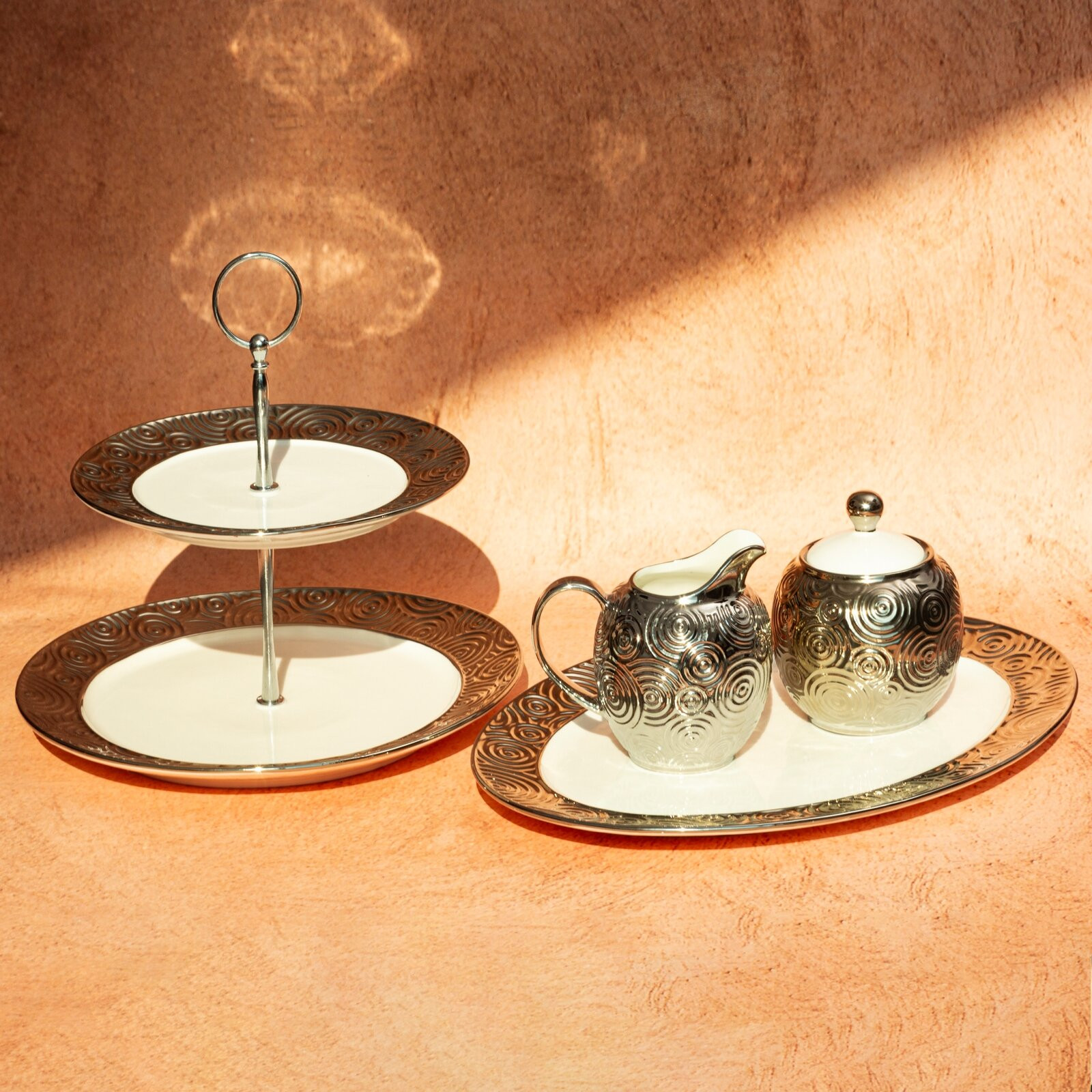 Podnos ALTEA 02 bílý / stříbrný