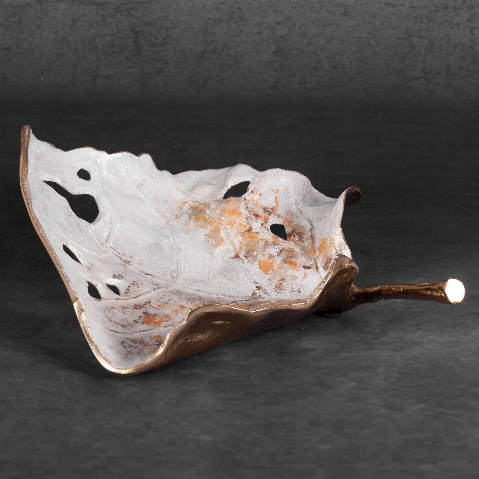 Dekorační miska DONATO 01 bílá / zlatá