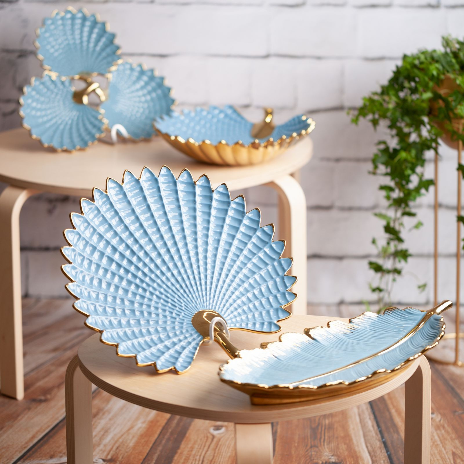 Dekorační miska HIRAL 3 02 modrá / zlatá