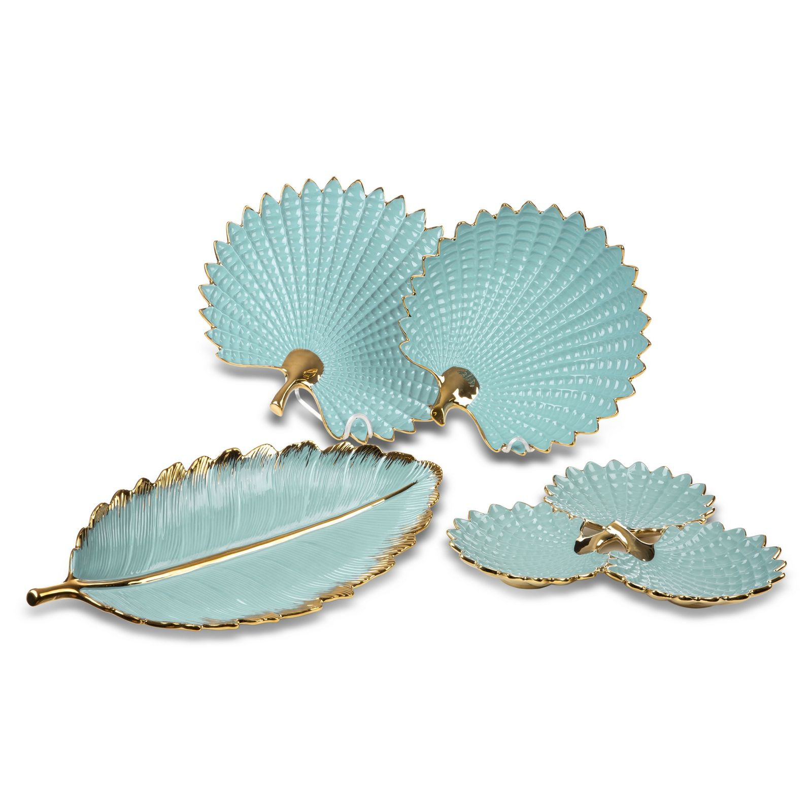 Dekorační miska HIRAL 4 01 světle modrá / zlatá