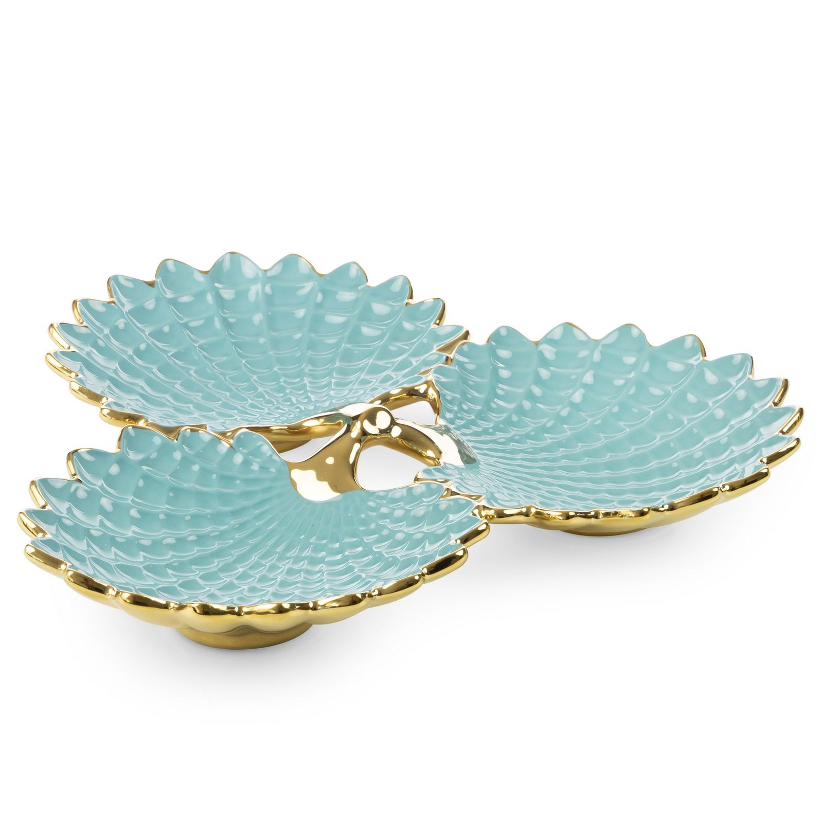 Dekorační miska HIRAL 4 01 světle modrá / zlatá