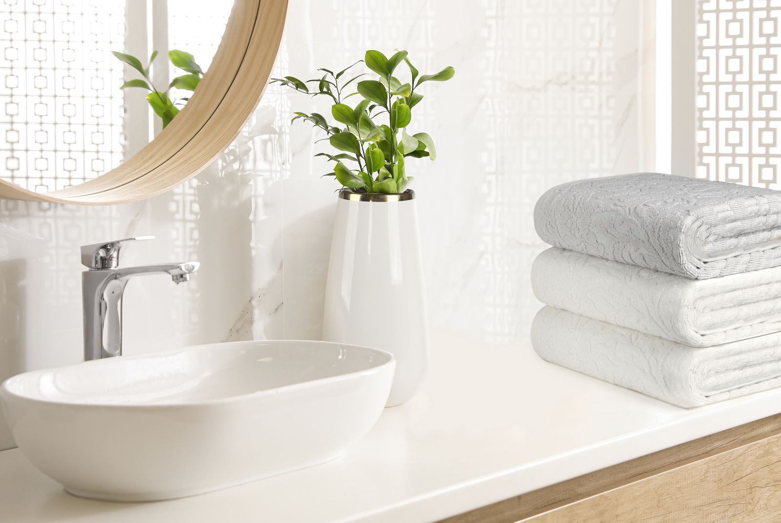 Dekorační miska MAJA 2 02 bílá / zlatá