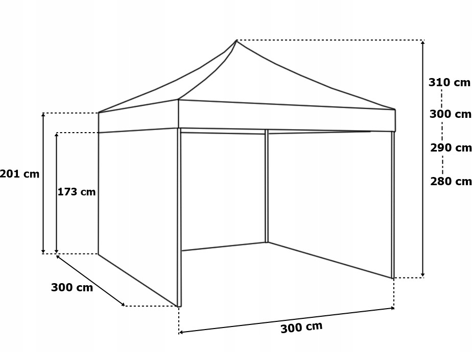 Zahradní párty stan EXPRESS černý 3x3 m