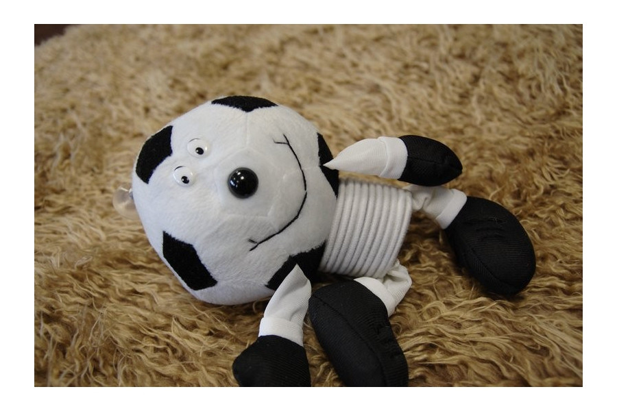 Plyšový maskot SOCCER bílý