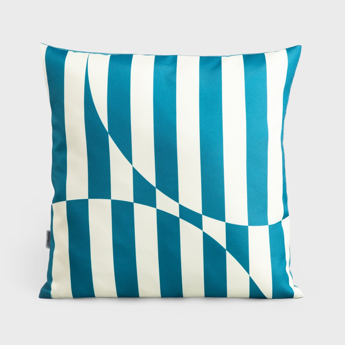Čtvercový polštář COLOUR BLOCKS bílý / tyrkysový 745805
