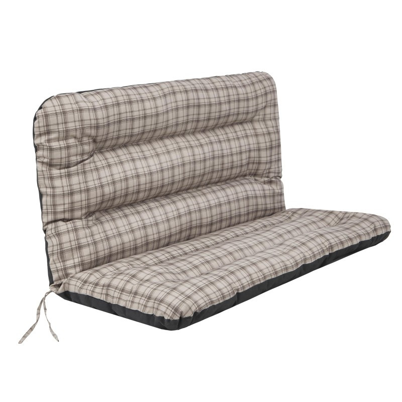 Polštář na houpačku ANIA 120 cm károvaný, béžový