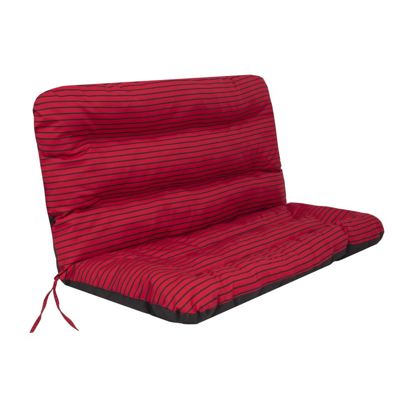 Polštář na houpačku ANIA 120 cm pásky, červený