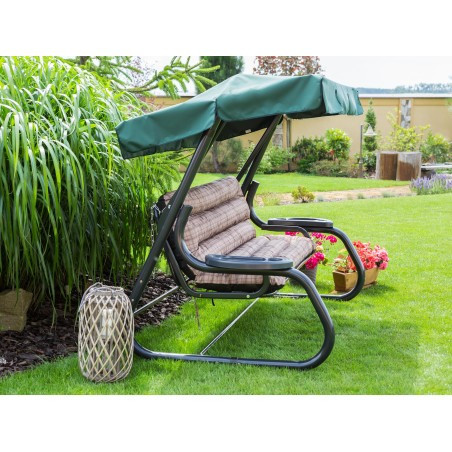 Polštář na houpačku ANIA 150 cm károvaný, béžový