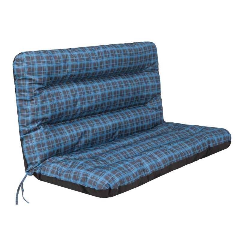 Polštář na houpačku ANIA 180 cm károvaný, modrý