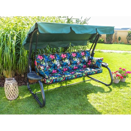 Polštář na zahradní houpačku POLA 180 cm barevné listy