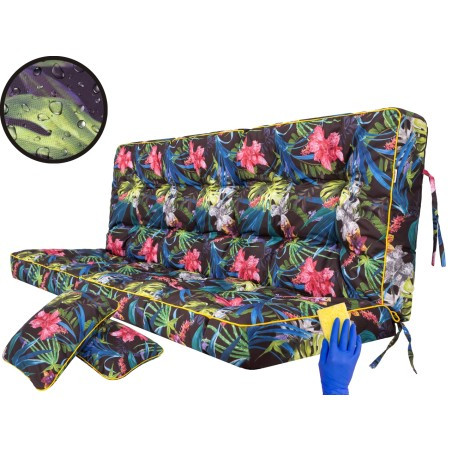 Polštář na zahradní houpačku POLA 180 cm barevné listy
