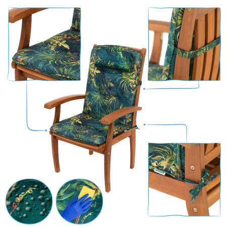 Polštář na zahradní židli BENITA zelená tráva