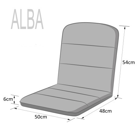 Polštář na zahradní židli ALBA popel