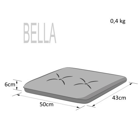 Podsedák na zahradní židli BELLA bílé květy ekolen