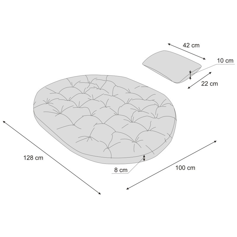 Polštář na houpačku MOON oxford, červený