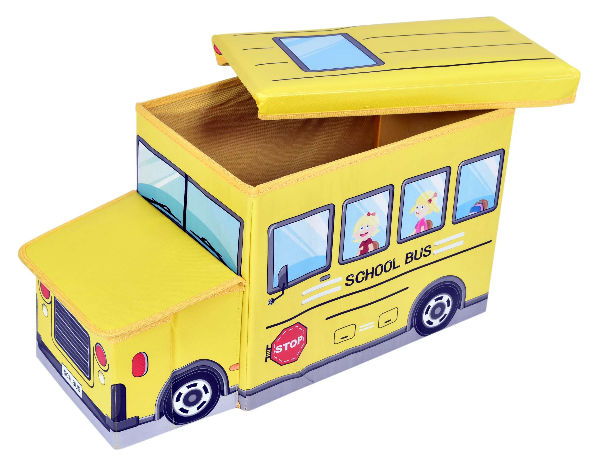 Taburetka ve tvaru autobusu žlutá