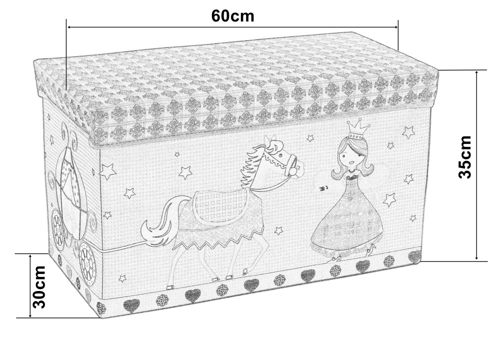 Dětský box na hračky s motivem vláčku