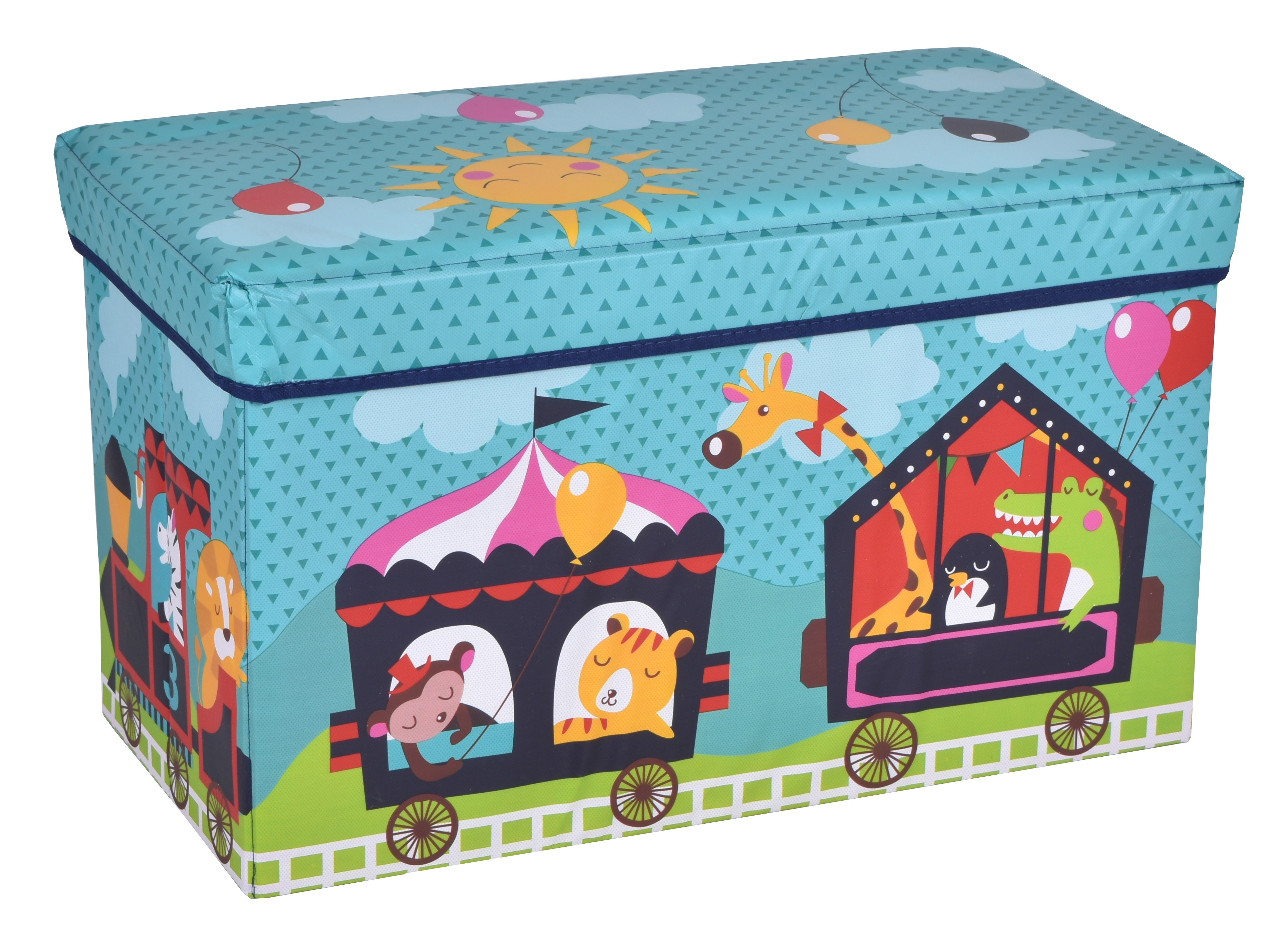 Dětský box na hračky s motivem vláčku
