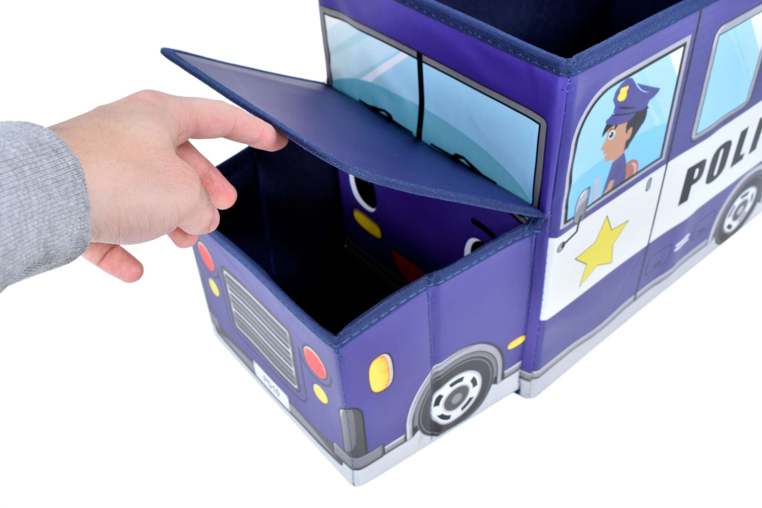 Taburetka ve tvaru policejního auta modrá