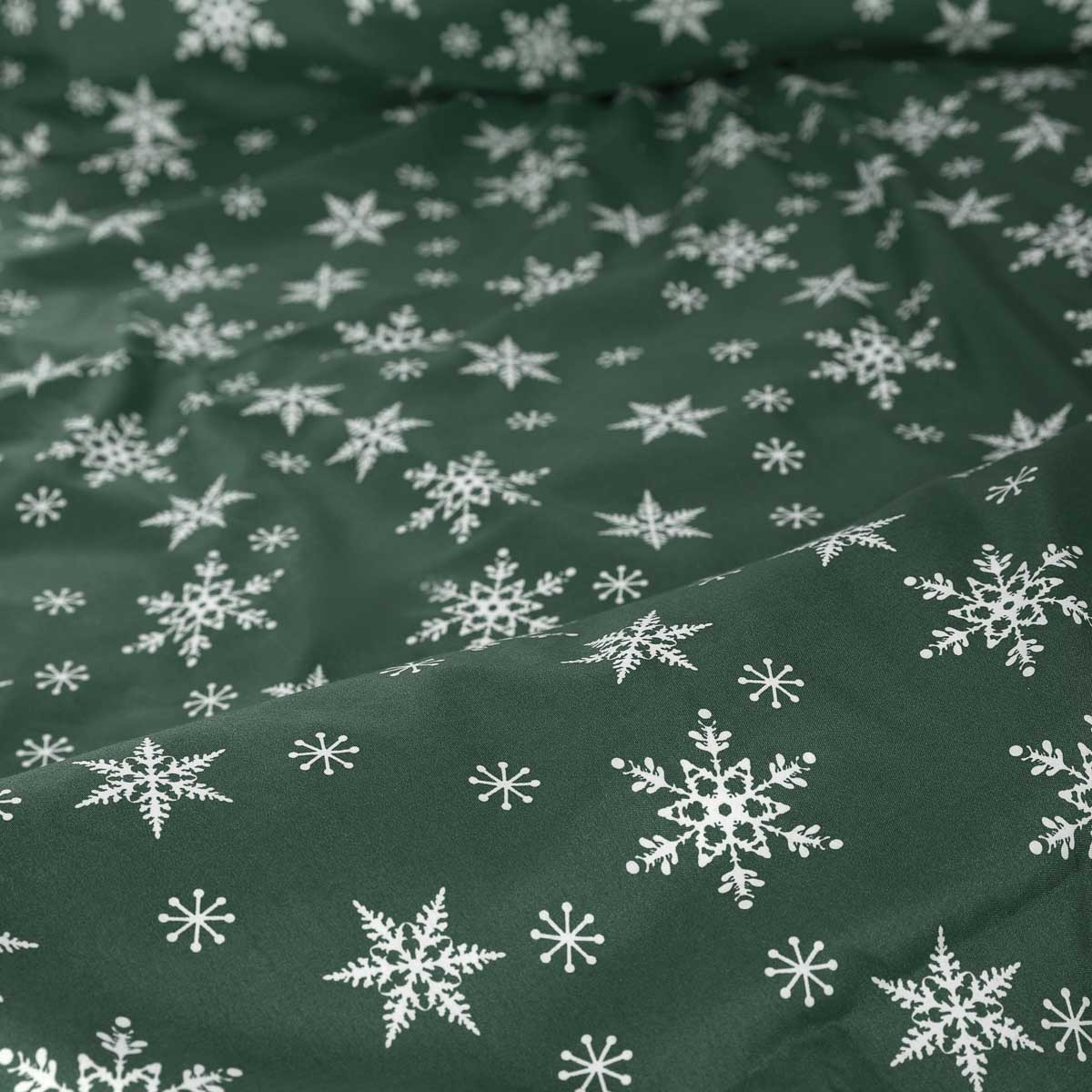 Ložní souprava SNOFLOCK zelená s vločkami XM22 986165